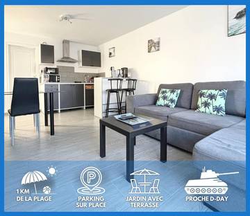 Gîte pour 4 personnes, avec jardin, animaux acceptés à Vierville-sur-Mer