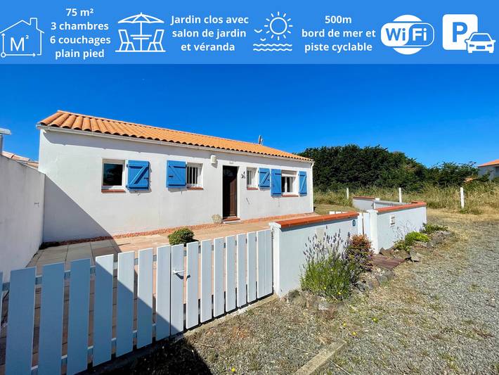 Location de vacances pour 6 personnes, avec jardin dans Plage de La Sauzaie