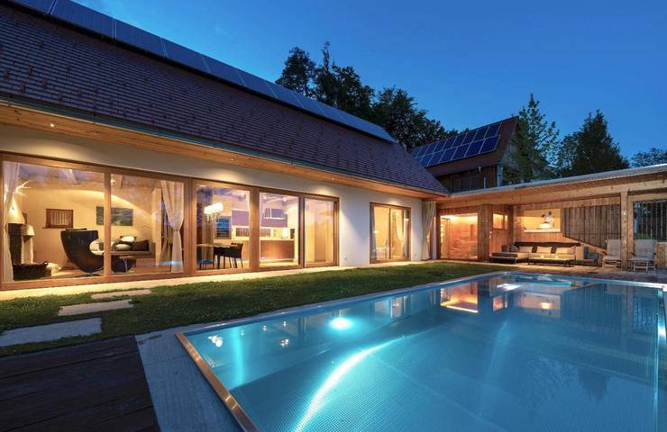 Ferienhaus für 3 Personen, mit Sauna und Whirlpool sowie Pool und Garten