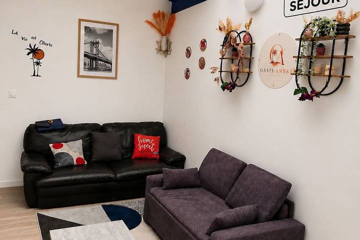 Appartement entier, 🌿 Oasis Ambre – Suite Bien-Être avec Jacuzzi Privatif 🌿 in Dourdan, Essonne