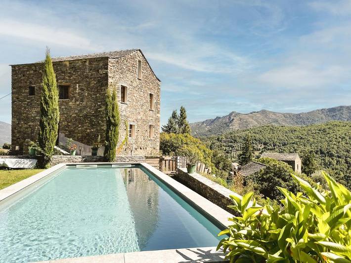 Chambre d’hôte pour 2 personnes, avec Terrasse et Jardin ainsi que Piscine et Vue dans Folelli