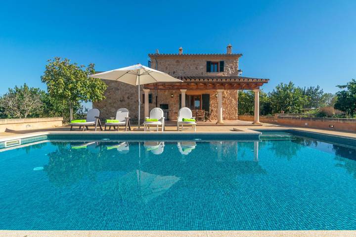 Cas General (Santa Eugenia)- Schöne rustikale Villa mit privatem Salzpool und kostenlosem Wlan in Santa Eugènia, Mallorca Inselmitte