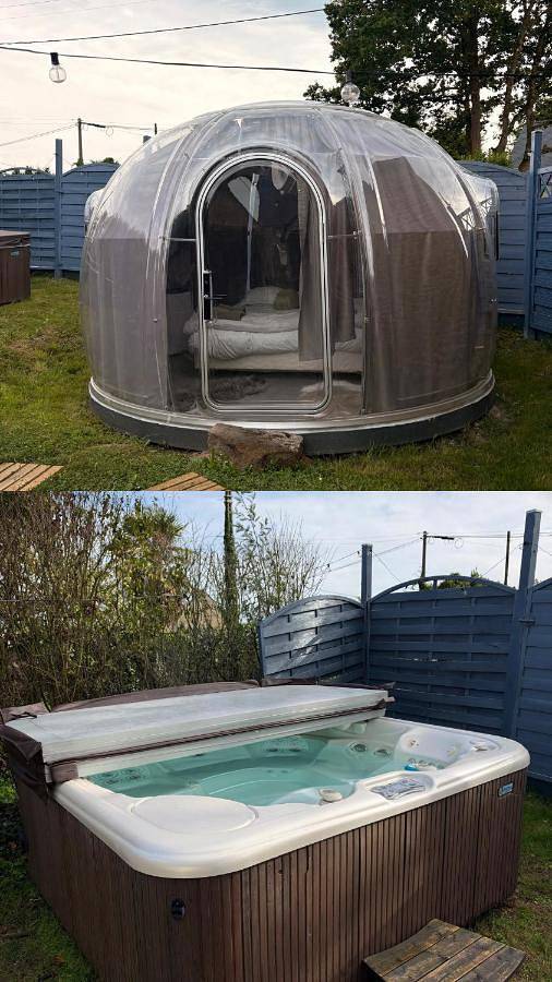 Tente pour 2 personnes, avec Jacuzzi et Jardin en Ille-et-Vilaine