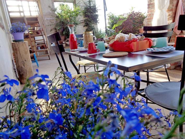 Chambre d’hôte pour 4 personnes, avec vue et jardin