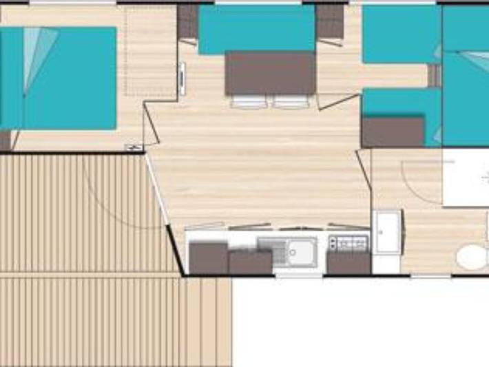 Mobil home pour 4 personnes, avec piscine à Les Vans - 3