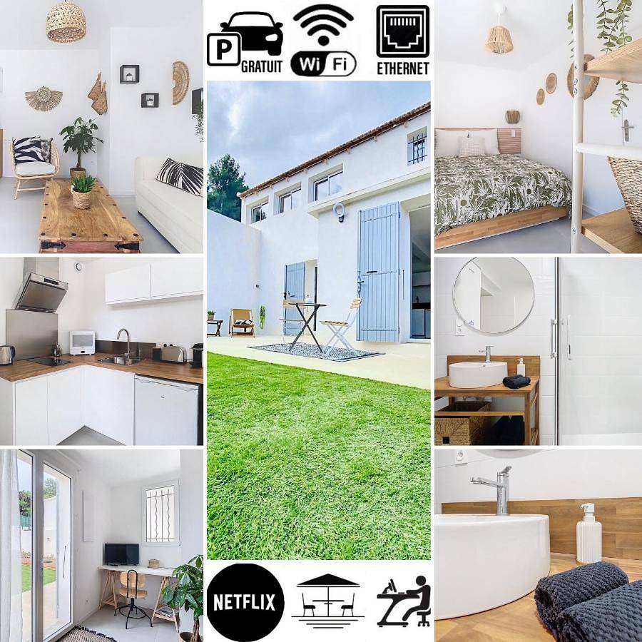 Appartement entier, Le Romarin Bas de villa T2 avec jardin et parking au pied de la Forêt in La Penne-sur-Huveaune, Côte méditerranéenne (France)
