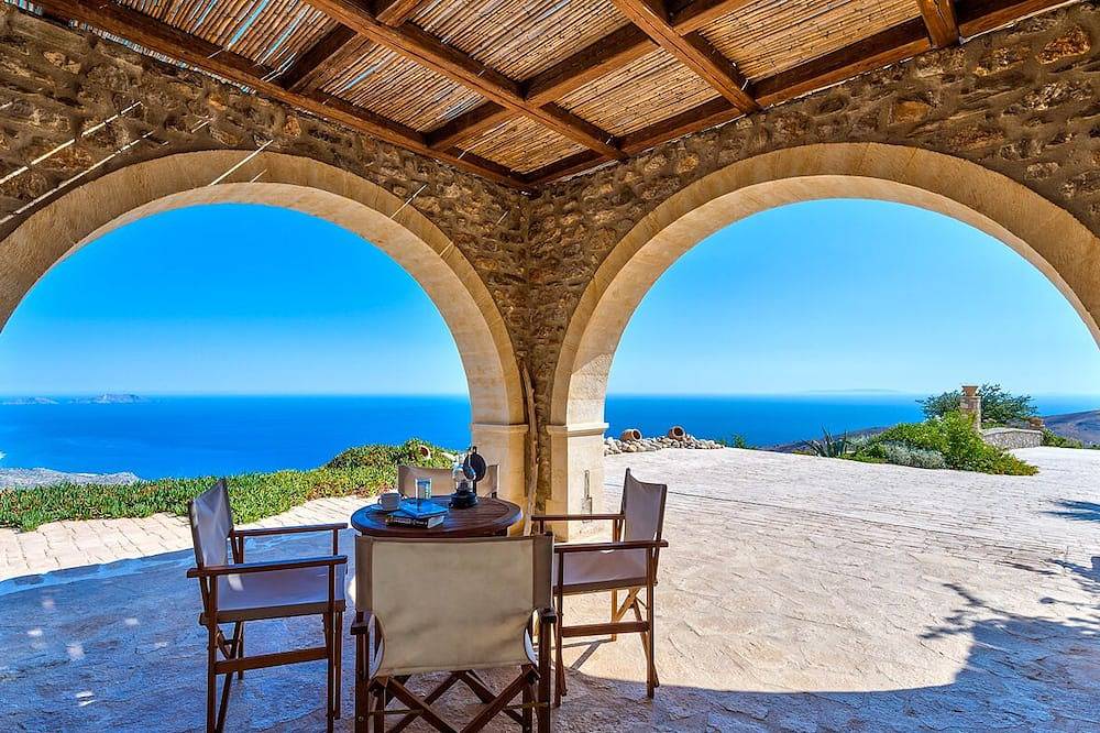 Super panoramisch Libisch zeezicht, Zuid-Kreta groot privé zwembad \"Keramos Villa\" in Triopetra, Rethymno en omgeving