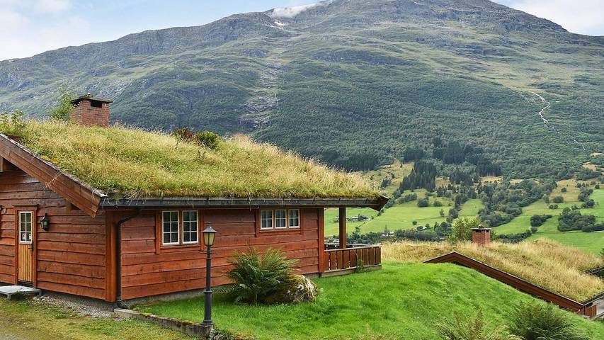 Feriehus for 5 personer, med hage i Olden