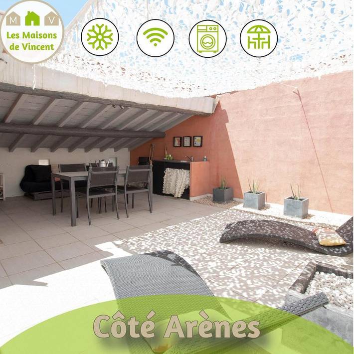 Location de vacances pour 4 personnes, avec terrasse dans Arenes D Arles