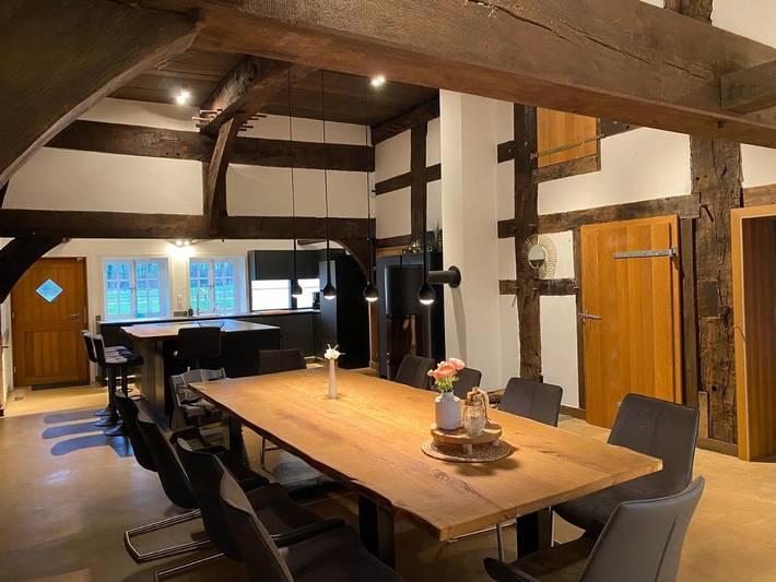 Ferienhaus für 14 Personen, mit Terrasse und Garten sowie Ausblick in Badbergen
