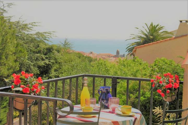Gîte pour 2 personnes, avec Terrasse ainsi que Jardin et Piscine à Collioure