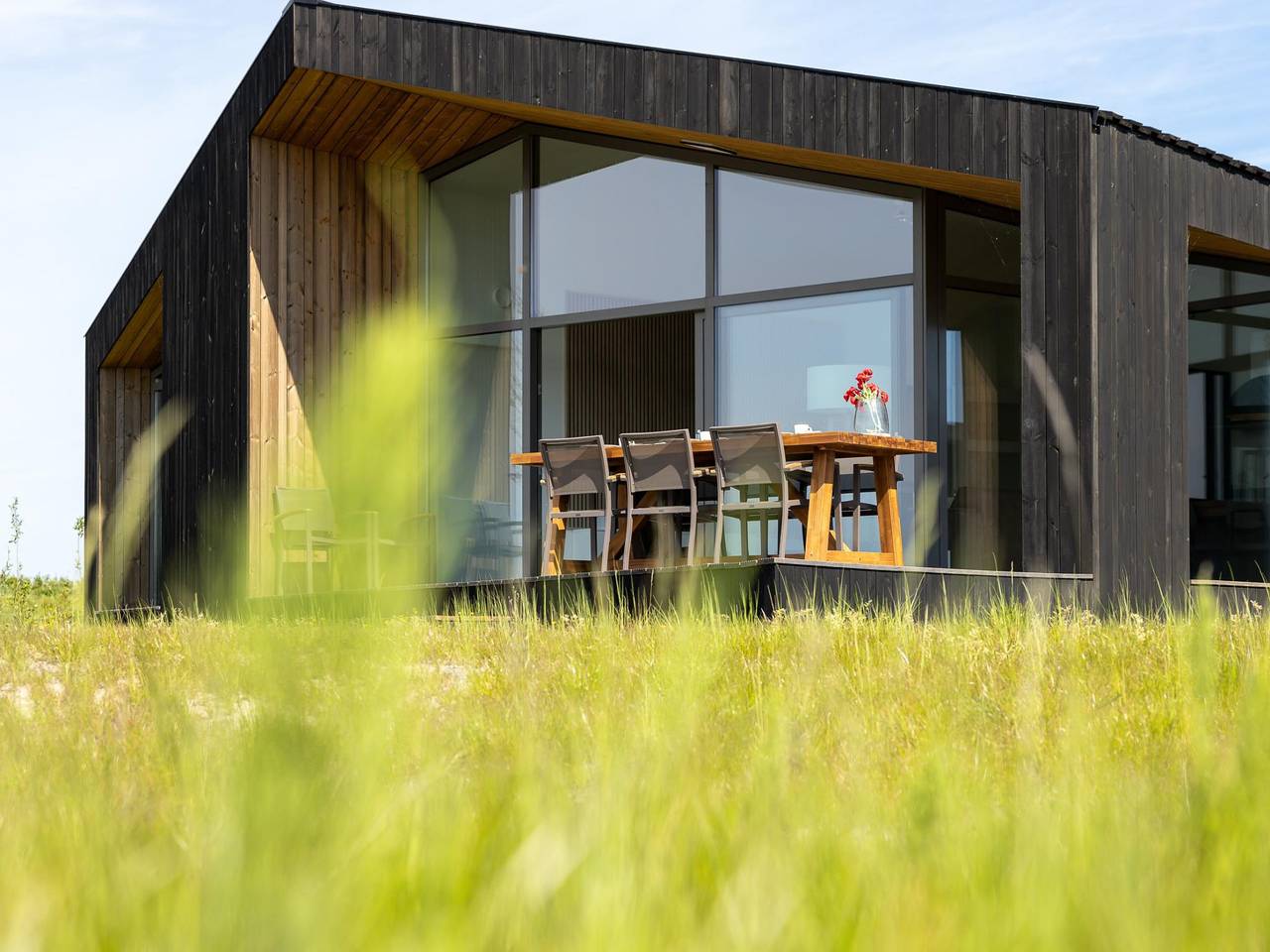 Naturhaus mit Blick über Felder in Wissenkerke, Zeeuwse Kust