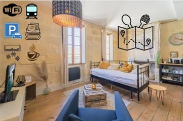 Gîte pour 4 personnes, avec vue dans Gare de Bordeaux Saint Jean