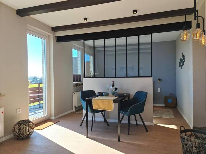 Ferienwohnung für 2 Personen, mit Balkon und Garten sowie Ausblick in Karolinenkoog