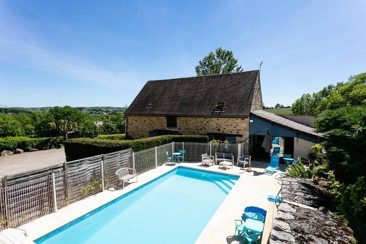 Maison de vacances pour 8 personnes, avec Terrasse ainsi que Piscine et Vue