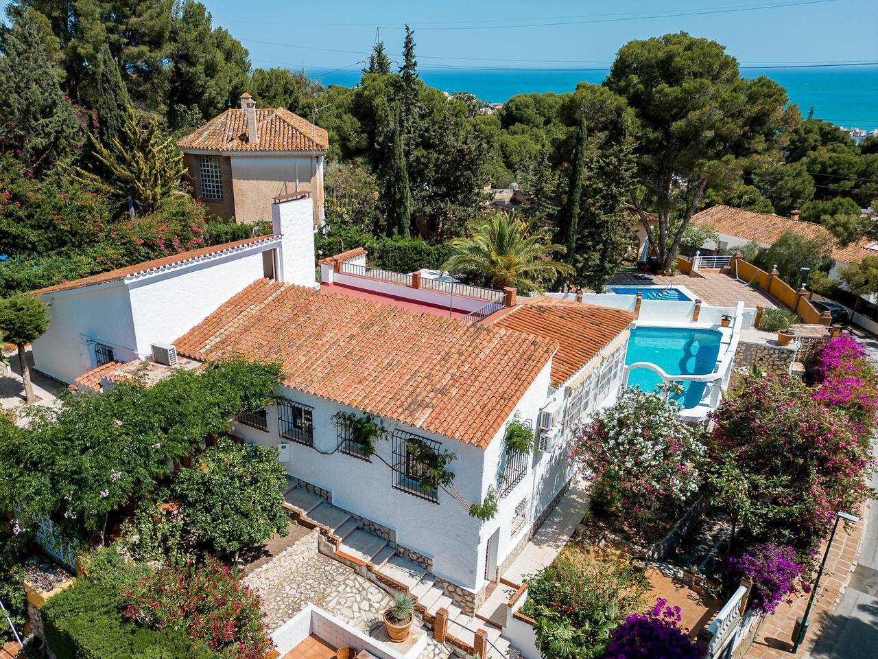 Villa « Andalusienne » avec vue sur la mer, Wi-Fi et climatisation in Málaga (Este), Malaga