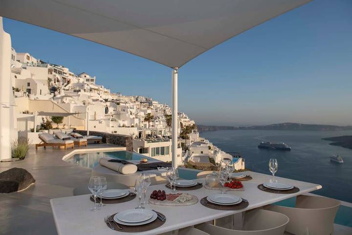 Villa pour 6 personnes, avec piscine ainsi que terrasse et vue sur l’océan à Santorin - 2