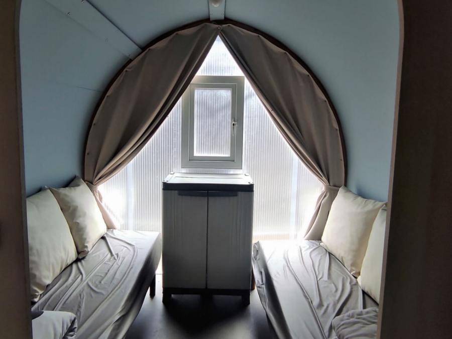 Family's Camping Le Savoy - Canvas and wooden tent 4 persons - Coco, without sanitary facilities in Challes-les-Eaux, Chambéry region