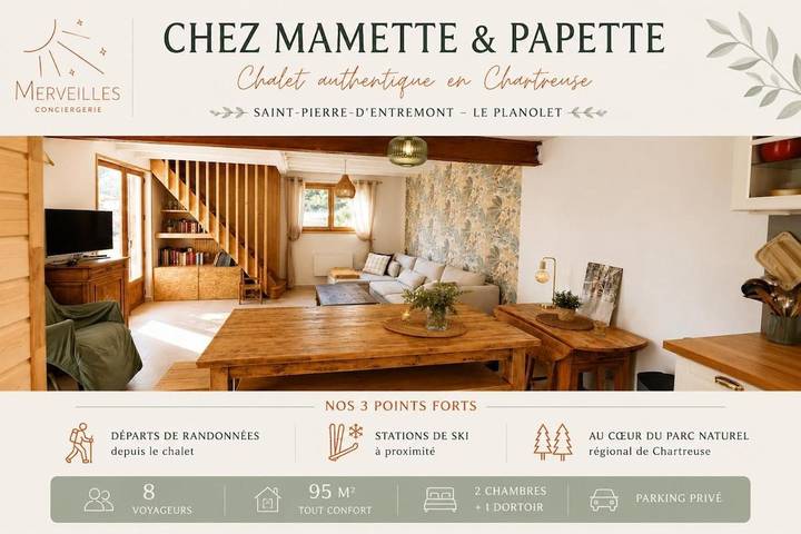 Chalet pour 8 personnes, avec Terrasse