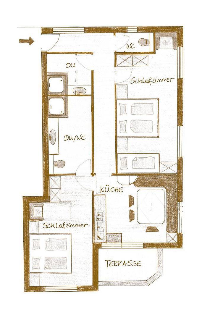 Geheel vakantieappartement, App/2 slaapkamers/douche, wc in Flachau, Ski Amadé