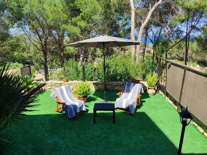 Casa vacanza per 4 persone, con Terrazza e Giardino nonché Panorama a Cala Sinzias