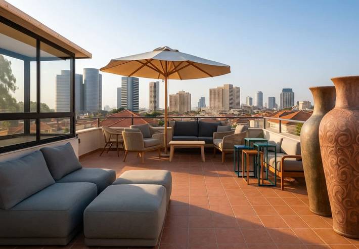 Location de vacances pour 4 personnes, avec balcon, adapté aux familles à Tel Aviv