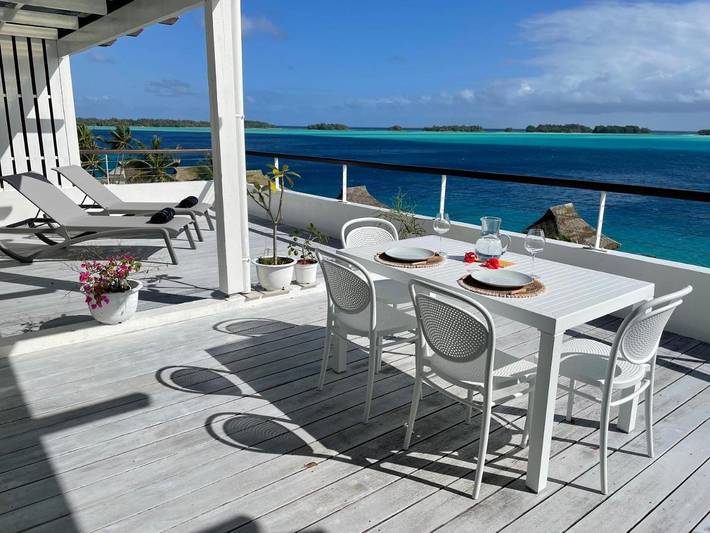 Ferienwohnung für 2 Personen, mit Balkon und Ausblick auf Bora Bora