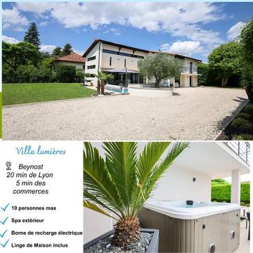 Cottage pour 10 personnes, avec jacuzzi ainsi que jardin et piscine à Beynost