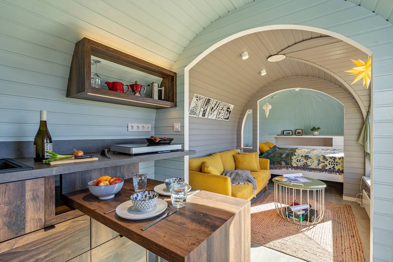 Tiny Home 'Stall Und Sterne - Kleiner Wagen' met uitzicht op de bergen, eigen terras en Wi-Fi, foto 14
