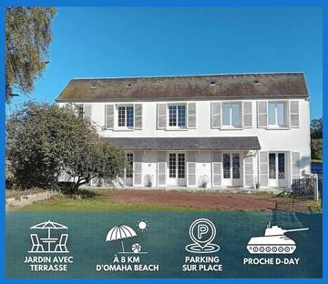Gîte pour 8 personnes, avec vue et jardin, animaux acceptés à Trévières