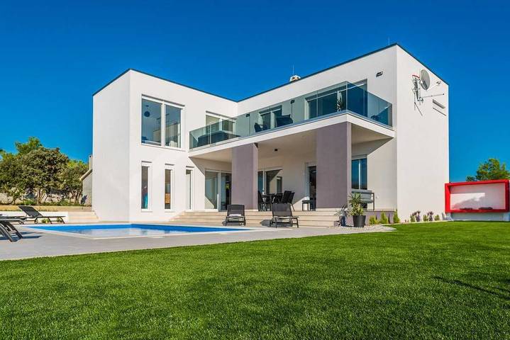 Smještaj za odmor za 8 osoba, s Balkon i Pogled na ocean, kao i Terasa i Hidromasažna kada u Vrsi - mulo (Zadar)