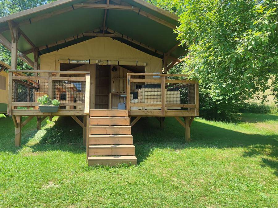 Camping Le Chanet - Lodge 4 personen - Großes Zelt Lodge Glamping 42M2 in Ornans, Doubs