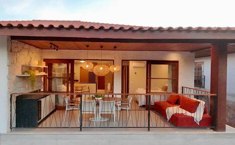 Casas e apartamentos de temporada para 6 pessoas, com balcão e vista e ainda jardim na Chapada Diamantina