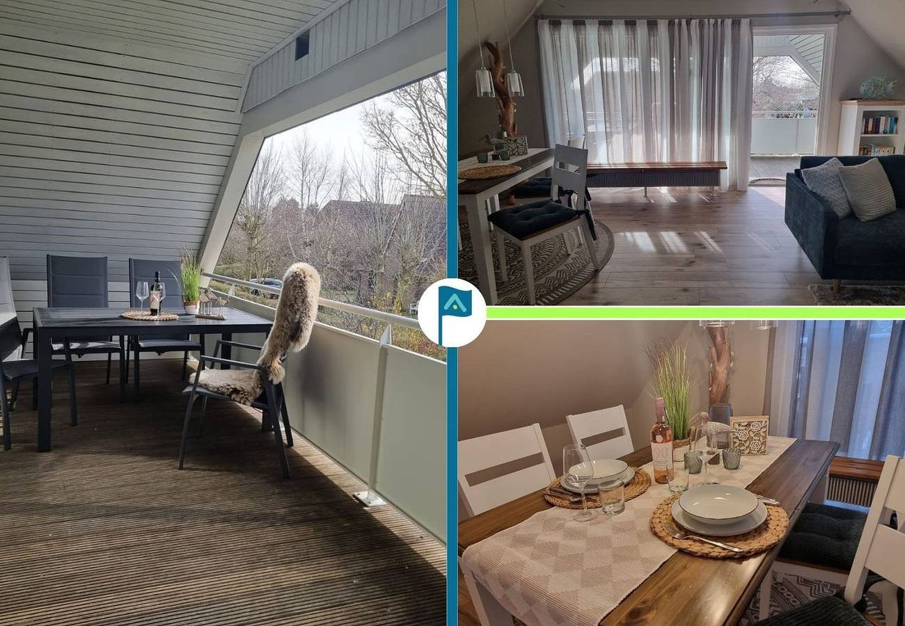 Ganze Wohnung, Eine traumhafte Wohnung mit riesigem, überdachten Balkon in Midlum, Föhr