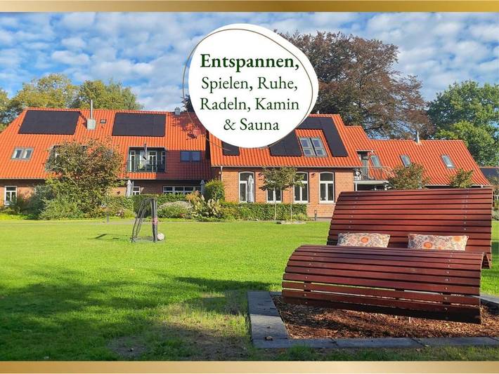 Ferienwohnung für 28 Personen, mit Terrasse und Garten sowie Sauna und Ausblick in Kirchlinteln