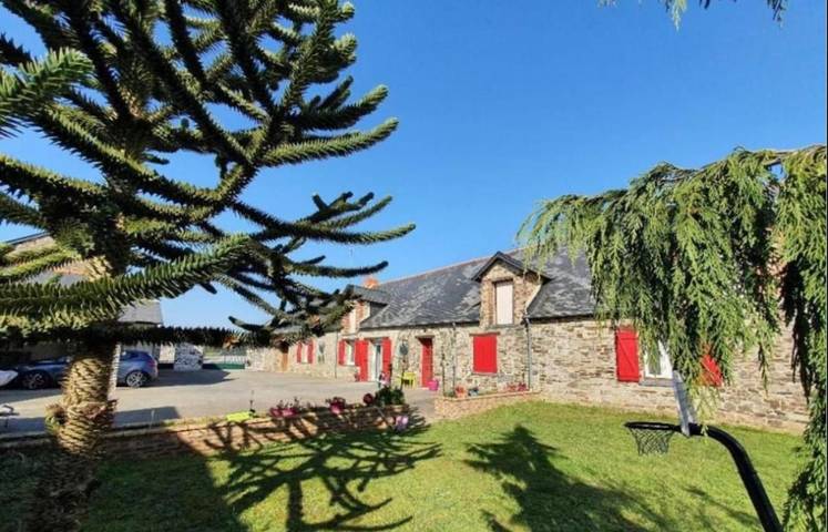 Gîte pour 14 personnes, avec jardin ainsi que terrasse et piscine à Saint-Aubin-des-Châteaux