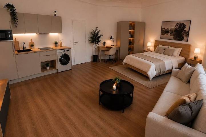 Ganze Wohnung, MeBa Living Premium Studio Queensize Bett, WLAN, Küche & Nespresso in Mönchengladbach, Niederrhein