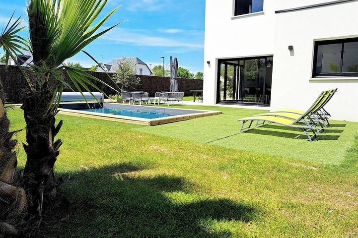 Maison de vacances pour 8 personnes, avec terrasse ainsi que jardin et jacuzzi