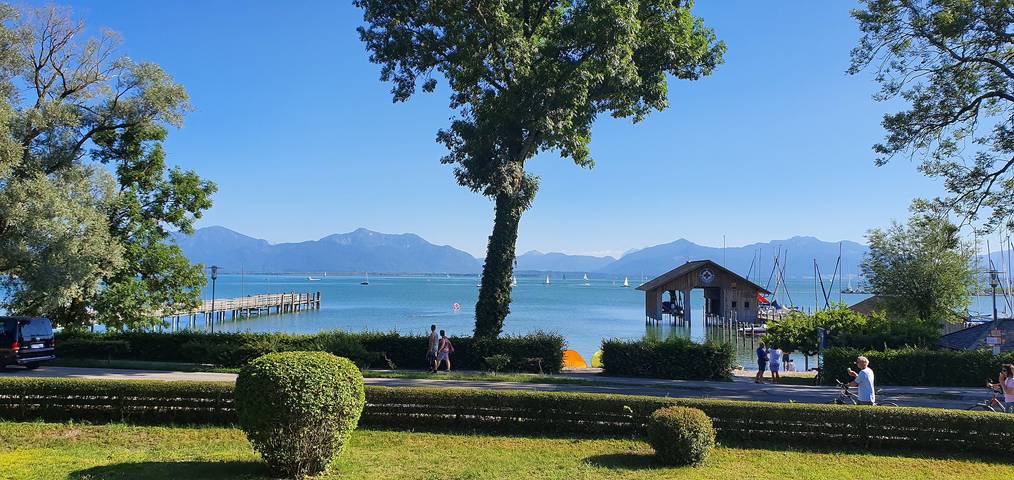 Vakantiewoning voor 2 personen, met Balkon en Uitzicht op het meer aan de Chiemsee