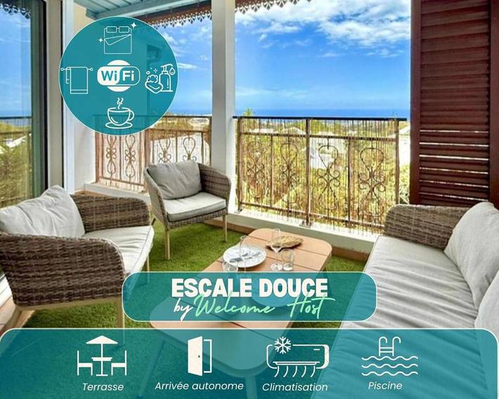 Appartement de vacances pour 4 personnes, avec piscine ainsi que jardin et terrasse