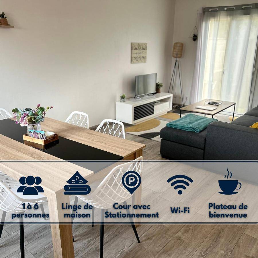 Appartement entier, Maison Mitoyenne avec cour + parking in Sainte-Savine, Aube