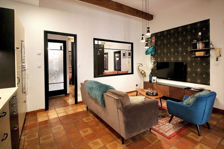 Ganze Wohnung, Ein Kokon für zwei im Herzen des alten Pézenas in Pézenas, Mittelmeerküste (Frankreich)