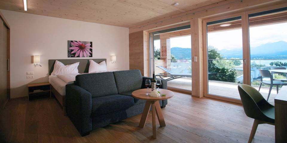 Ferienwohnung für 3 Personen, mit Garten und Seeblick sowie Pool und Ausblick in Villach - 4