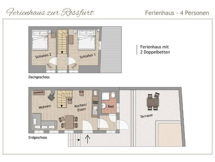 Ferienhaus zur Rossfurt Tangermünde - Ferienhaus, 75 qm, 2 Schlafzimmer, Terrasse, max. 4 Personen in Tangermünde, Altmark