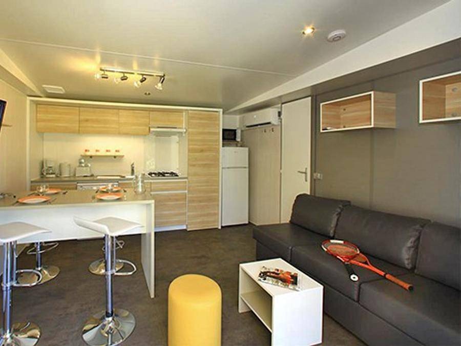 Camping Domaine de Soleil Plage - Mobilheim 4 personen - Ultimate | 2 Zi. | 4 Pers. | Einfache Terrasse | 2 Bad | Klimaanlage | Tv in Vitrac, Périgord Noir