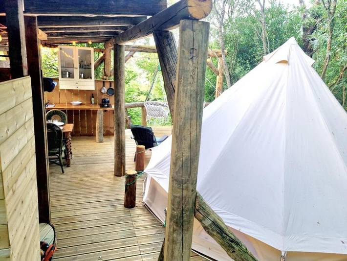 Tente pour 4 personnes, avec vue et jardin, animaux acceptés dans l' Aude - 3