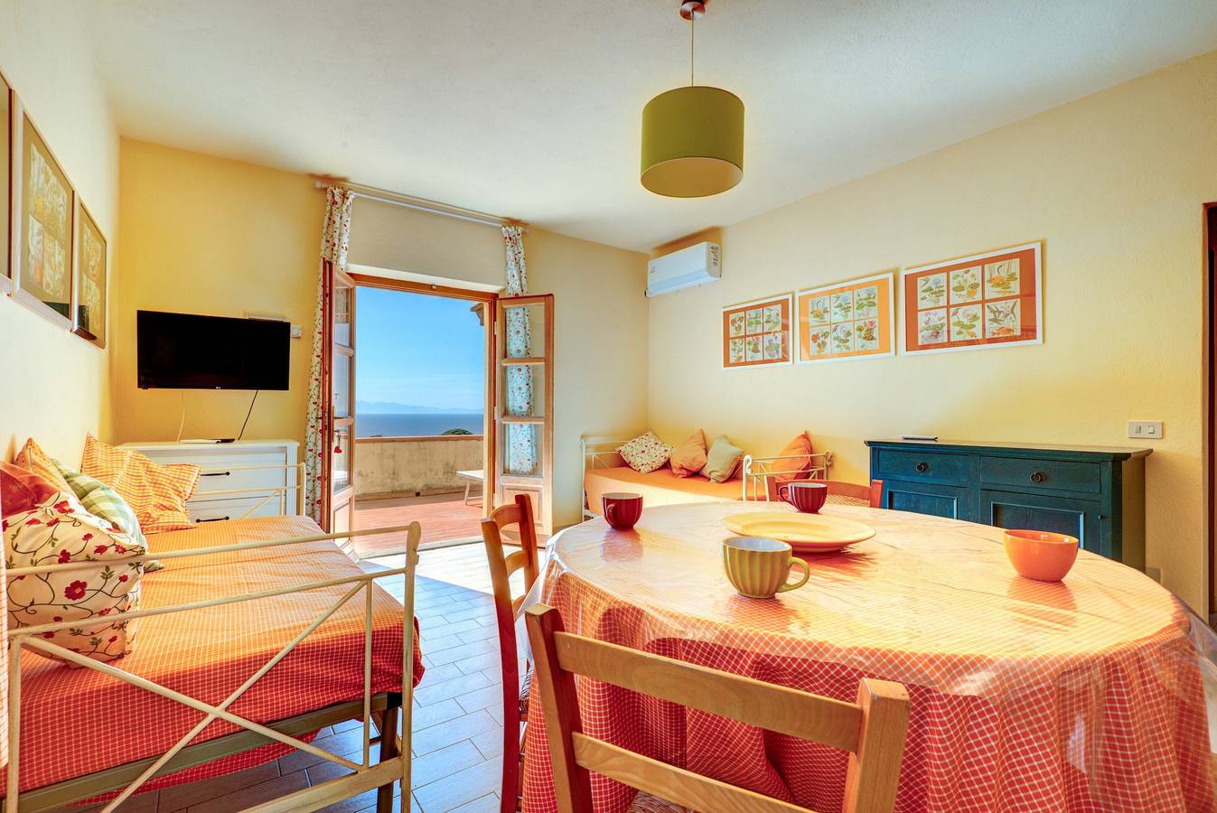 Appartement entier, Appartement 'Pettirosso Casa Vai' avec vue sur mer, Wi-Fi et climatisation in Zanca, Marciana