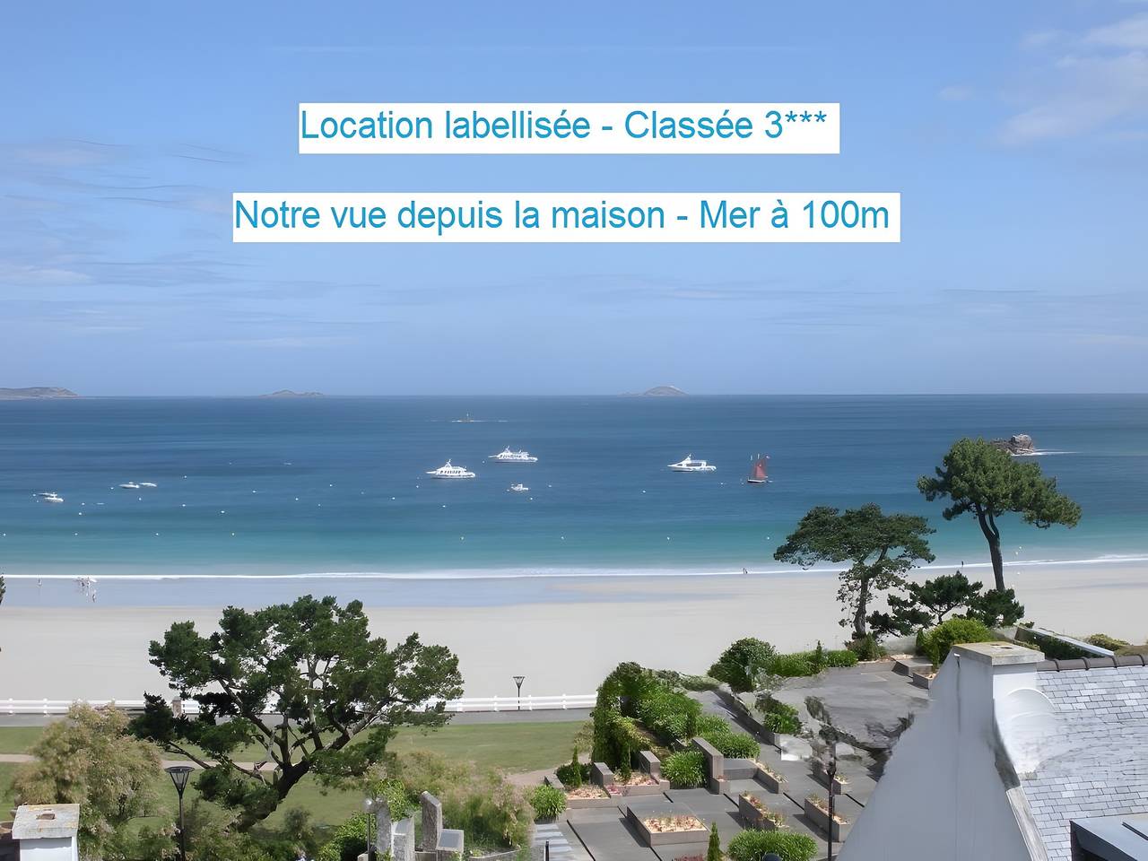 Maison 'Ti Bihan - Perros Guirec' 3 estrelas a 100m da praia, vista mar, terraço, jardim, garagem privados in Perros-Guirec, Costa de Granito Rosa