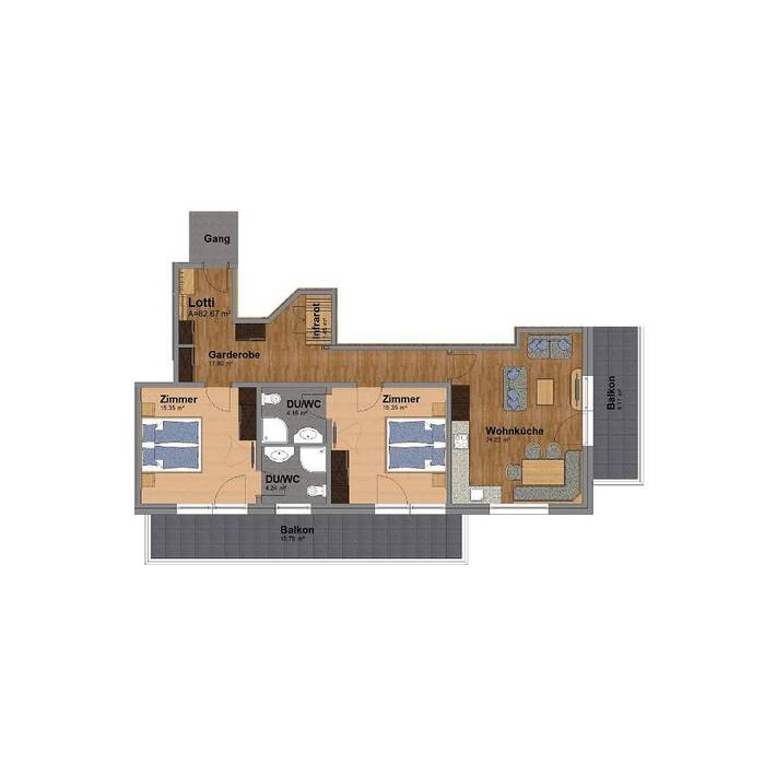 Ferienwohnung für 3 Personen, mit Ausblick und Balkon in Obergurgl - 3