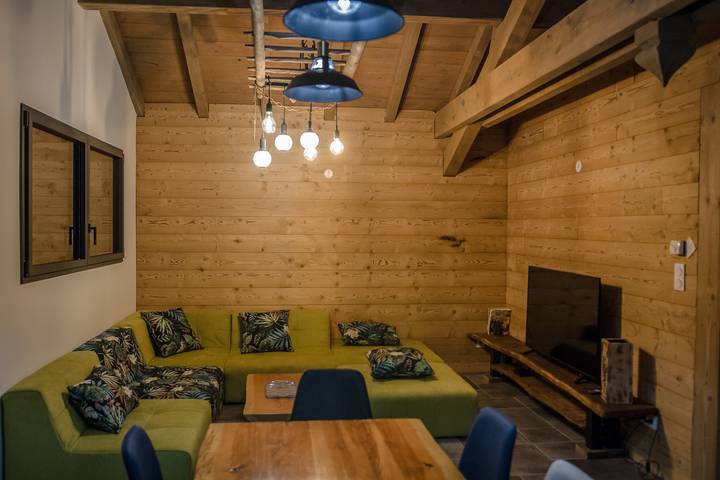 Chalé « Les Boullias Sauna »: vista montanha, terraço privado e Wi-Fi in La Bresse, Parc naturel régional des Ballons des Vosges